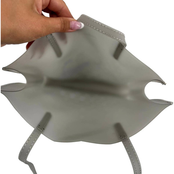 Eddie Borgo Neiman Marcus Gray Perforated Jelly Tote Bag EUC - Picture 11 of 11